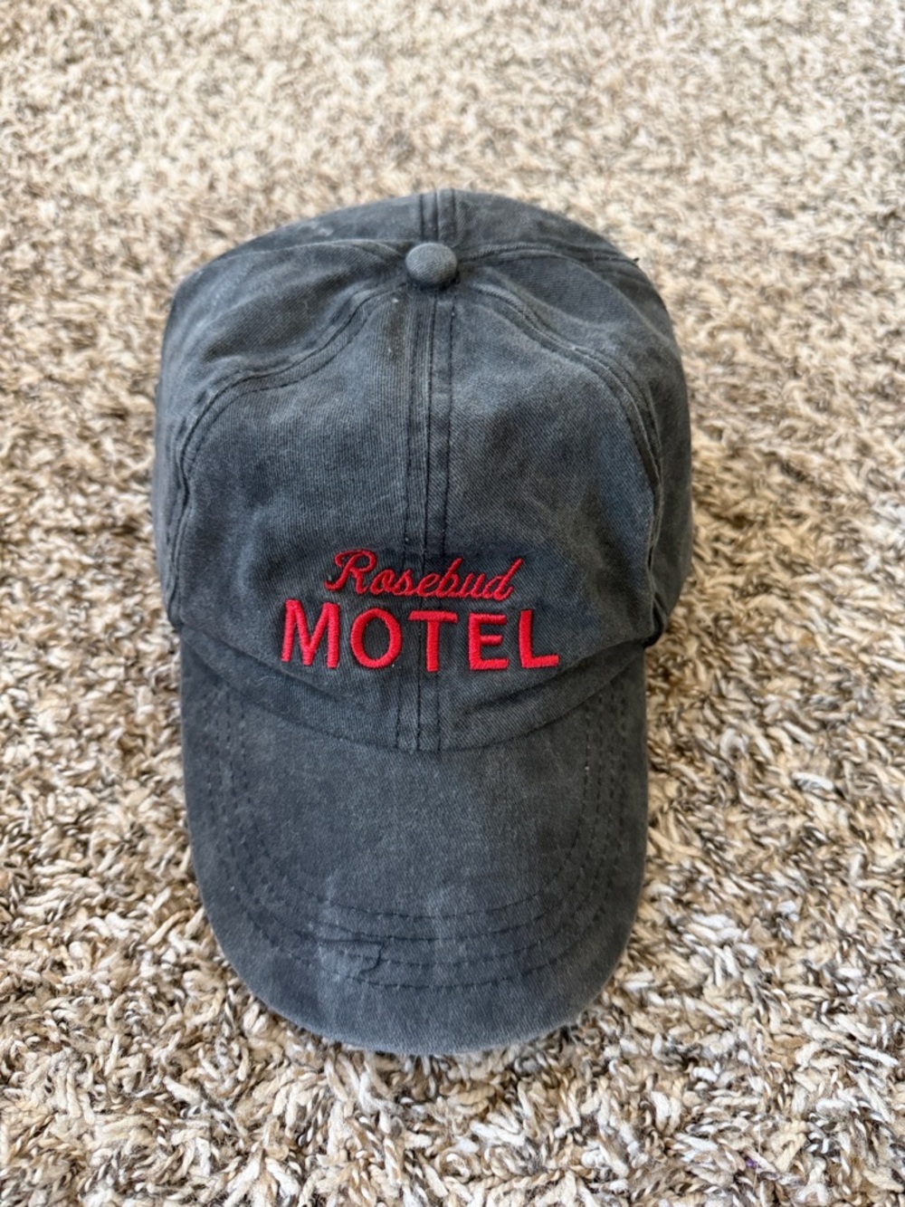 Rosebud Motel Embroidered Black Baseball Cap